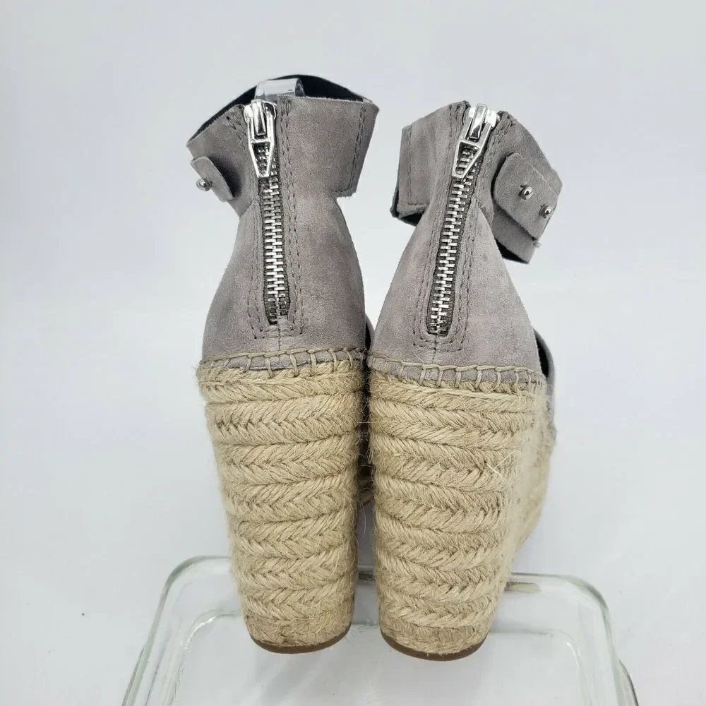 Dolce Vita Espadrille‎ Sandals Gray Suede Platform